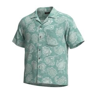 Hawaiian Button Up Shirt Short Sleeve Dri Fit UPF Beach Resort XXL Uzzi Amphibio